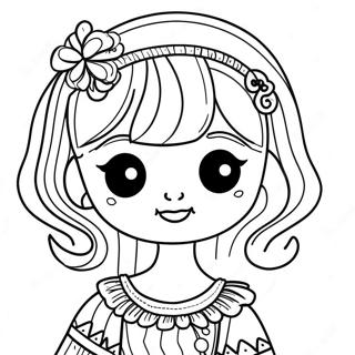 Page à colorier une poupée | Page de coloriage Poupée