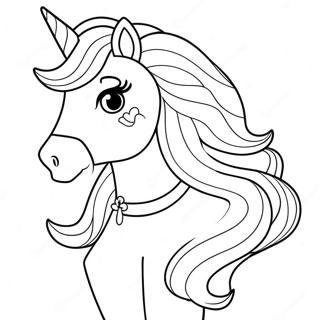 Page à colorier de licorne Barbie | Page de coloriage Barbie Licorne