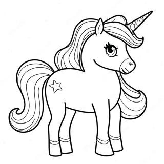 Page à colorier de Barbie licorne étincelante | Page de coloriage Barbie Licorne