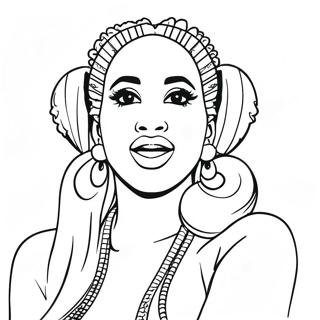 Page à colorier de Cardi B | Page de coloriage Cardi B