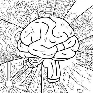 Page à colorier cerveau coloré du TDAH | Page de coloriage TDAH