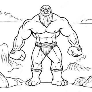 Page à colorier du géant Goliath | Page de coloriage David et Goliath