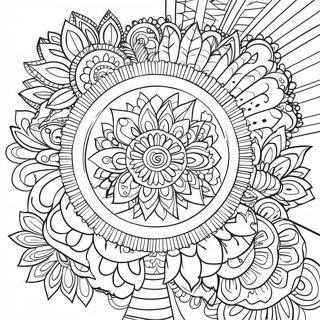 Page à colorier de mandala paisible de bonnes vibrations | Page de coloriage Bonnes Vibrations