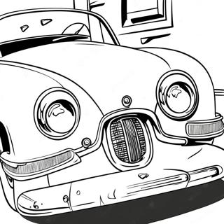 Page à colorier de voiture classique des années 1950 | Page de coloriage années 1950