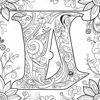 Page à colorier de la lettre W fantaisiste | Page de coloriage Lettre W