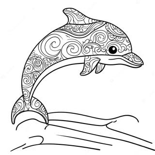 Page à colorier Dauphin Coloré de Lisa Frank