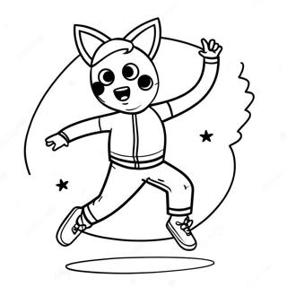 Page à colorier de la star dansante de TikTok | Page de coloriage TikTok