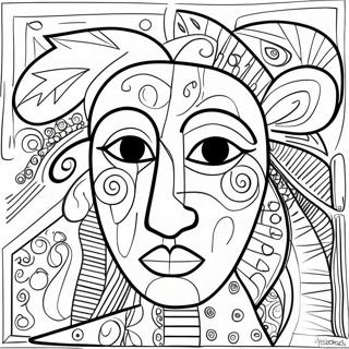 Page à colorier dans le style abstrait de Picasso | Page de coloriage Picasso