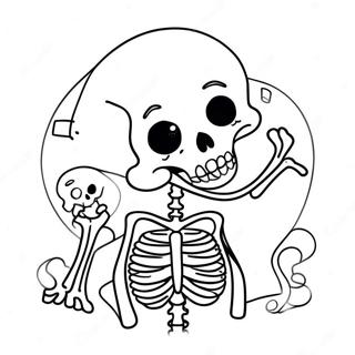Page à colorier de squelettes amusants | Page de coloriage Humour Noir