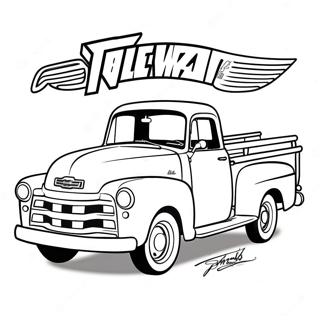Page à colorier de camion Chevy classique | Page de coloriage Camion Chevy