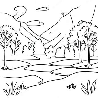 Beau Paysage du Tennessee Page à Colorier | Page de coloriage Tennessee