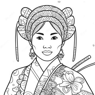 Mois du Patrimoine AAPI Page à Colorier | Page de coloriage AAPI