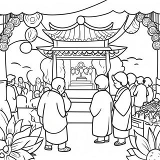 Scène de Festival AAPI Colorée Page à Colorier | Page de coloriage AAPI