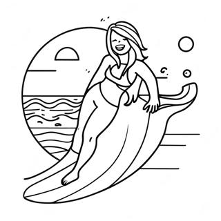 Page à colorier surf | Page de coloriage Surfing