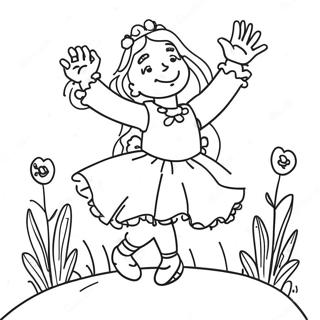 Page à colorier de Lisa dansant avec des fleurs | Page de coloriage Blackpink