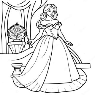 Page à colorier Mal dans sa robe magique | Page de coloriage Descendants Mal