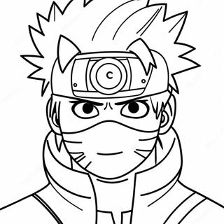 Page à colorier de Kakashi avec Sharingan | Page de coloriage Kakashi