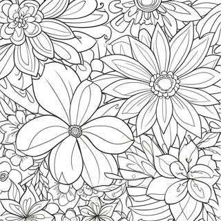 Page à colorier de Fleurs Finies | Page de coloriage Fleurs Terminées