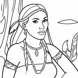 Page à colorier de Pocahontas | Page de coloriage Pocahontas