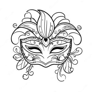 Page à colorier de masque vibrant de Mardi Gras | Page de coloriage Louisiane