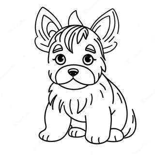 Page à colorier de chiot Yorkie | Page de coloriage Yorkshire Terrier
