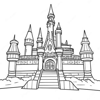 Page à colorier le château coloré de Legoland | Page de coloriage Legoland