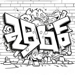 Page à colorier Mur de Graffiti Coloré | Page de coloriage Graffiti