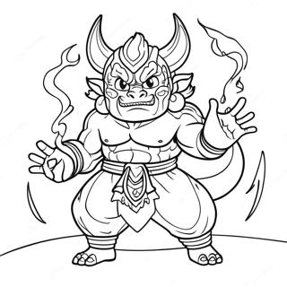Page à colorier Sukuna avec de l'énergie maudite | Page de coloriage Sukuna