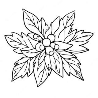 Page à colorier festive du gui | Page de coloriage Gui