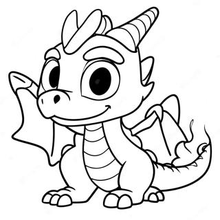 Page à colorier de Spyro crachant du feu | Page de coloriage Spyro