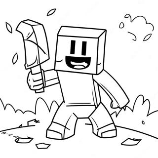 Page à colorier de Herobrine avec un Creeper | Page de coloriage Herobrine