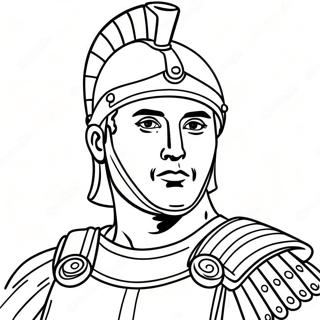 Page à colorier d'un soldat romain ancien | Page de coloriage Romain