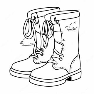 Page à colorier de bottes de dessin animé mignonnes | Page de coloriage Bottes