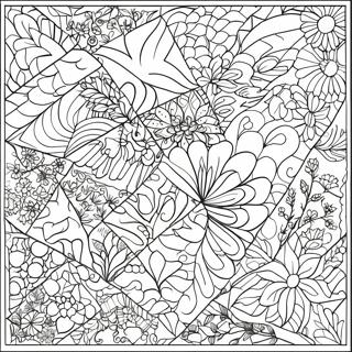 Page à colorier de patchwork | Page de coloriage Couverture