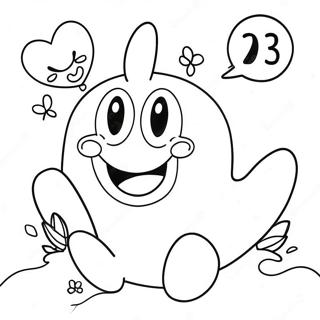 Mignon numéro 3 avec un visage souriant - Page à colorier | Page de coloriage Numéro 3