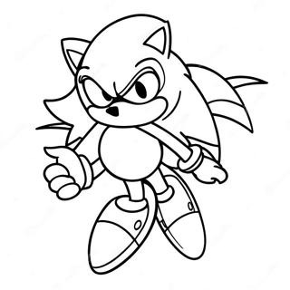 Sonic Argent en action - Page à colorier | Page de coloriage Sonic Argent