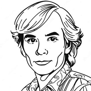 Page à colorier de l'art coloré d'Andy Warhol | Page de coloriage Andy Warhol