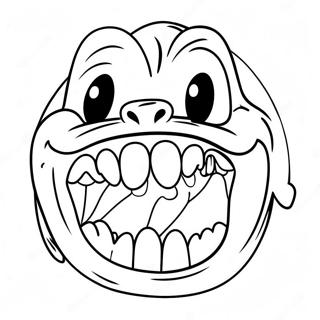 Page à colorier d'un animal drôle à grande bouche | Page de coloriage Grande Bouche