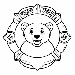 Page à colorier du Logo des Cub Scouts | Page de coloriage Louveteau