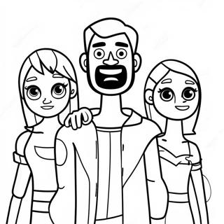 Page à colorier Total Drama | Page de coloriage Drame Total
