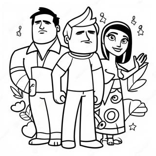 Page à colorier des personnages de Total Drama | Page de coloriage Drame Total