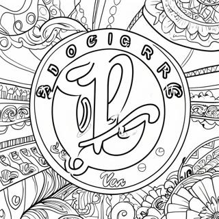 Page à colorier du logo des Dodgers | Page de coloriage Dodgers