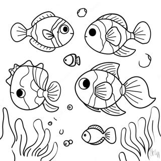 Page à colorier Créatures Sous-Marines Mignonnes | Page de coloriage Eau