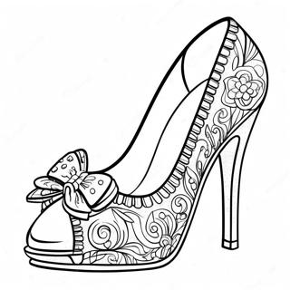 Page à colorier d'un talon haut scintillant | Page de coloriage Talons Hauts