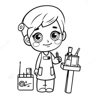 Page à colorier de dessin de phlébotomiste mignon | Page de coloriage Phlébotomie