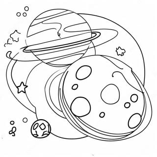 Page à colorier des planètes colorées en orbite | Page de coloriage Système Solaire