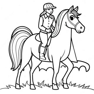Page à colorier de fille à cheval | Page de coloriage Fille Cheval