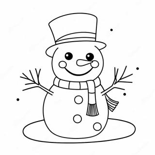 Page à colorier d'un bonhomme de neige Preppy mignon | Page de coloriage Noël Préparé