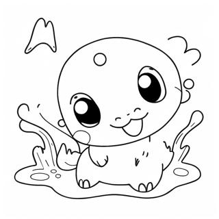 Page à colorier de Pokémon de type Eau mignon | Page de coloriage Pokemon de Type Eau