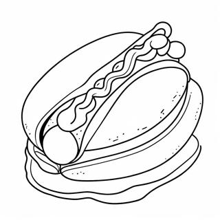 Page à colorier Hot Dog | Page de coloriage Chien Chaud